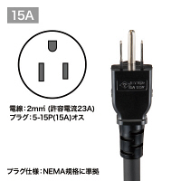サンワサプライ サーバーラック用コンセント 19インチ用 3P式/12個口/3m/100V・15A/ブレーカー付 TAP-SVSL1512B（直送品）