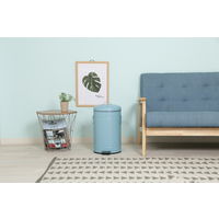 不二貿易 スチール ラウンドペダルペール 12L スモークブルー 34743 1個