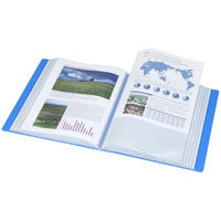 コクヨ　クリヤーブック（ウェーブカット・固定式）　A4タテ100ポケット　青　ブルー　ラ-T590B　1箱（4冊入）