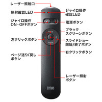 サンワサプライ レーザーポインター MA-WPR12GM 赤色レーザー プレゼン機能 マウス操作 単4乾電池×2 連続使用8時間（直送品）