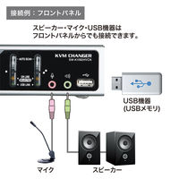 サンワサプライ USB・PS/2コンソール両対応パソコン自動切替器(2:1) SW-KVM2HVCN 1個