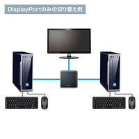 サンワサプライ DisplayPort対応手元スイッチ付きパソコン自動切替器(2:1) SW-KVM2WDPU 1個（直送品）