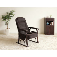 【軒先渡し】ヤマソロ 漣さざなみ ラタン高座椅子 座面高さ調整可能 4段階リクライニング ポケット付 ブラウン 83-932 1脚（直送品）