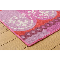 イケヒコ デスクカーペット 女の子 エッフェル柄『ジェンヌ』 ピンク 110×133cm 9800819 1枚（直送品）