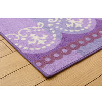 イケヒコ デスクカーペット 女の子 エッフェル柄『ジェンヌ』 パープル 110×133cm 9800829 1枚（直送品）