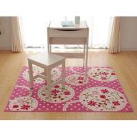 イケヒコ デスクカーペット 女の子 花柄 『パミュ ツー』 ピンク 133×170cm 4719739 1枚（直送品）