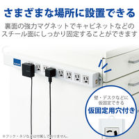 エレコム 法人用タップ/ロング型/3P8口/2m/抜け止め/一括スイッチ/RoHS指令準拠/ライトグレー T-H0620SR 1個