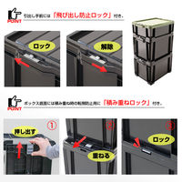 【引き出し収納】 JEJアステージ ロックストッカー#25 ブラック 4991068169586 13L 1個