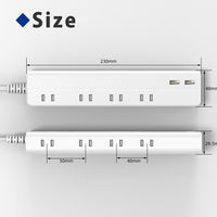 トップランド 延長コード 電源タップ 2m 8個口 USBーA充電ポート(2個口)付 抗菌加工 STPA820-WT 1個