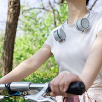 ロア・インターナショナル 羽なし 首掛け扇風機 Neck Band Fan Rolling ミントグレー DSN23088GR 1個