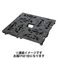 YAMAZEN 連結平台車 パレッティー エラストマーキャスター ストッパー付き ブラック 1台 オリジナル