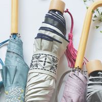 幾何学模様刺しゅうミニ日傘 ホワイト studio CLIP