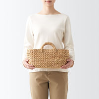 無印良品 ウォーターヒヤシンス 持ち手付 オーバル バスケット 小 約幅３７×奥行１８．５×高さ１６ｃｍ 良品計画