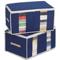 アストロ 消臭衣類整理袋 紺 2枚組 155-19 1セット(2枚組×10)（直送品）