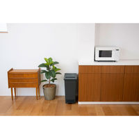 新輝合成 SWISH スウィッシュ 小窓付きスリムペダル チャコールブラック 45L ゴミ箱 1個