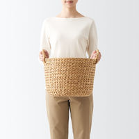 無印良品 ウォーターヒヤシンス 持ち手付 ラウンド バスケット 小 約直径３７×高さ２６ｃｍ 良品計画