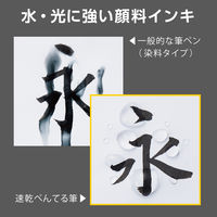 ぺんてる 速乾ぺんてる筆 中字 ネイビー軸 黒 XFPD5L 1本