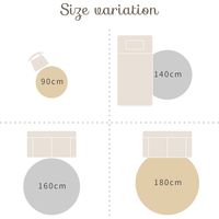 萩原 ハンドメイド 綿100％ 編み込みラグ ブレイド 直径1400mm ベージュ／ホワイト 270068024 1枚（直送品）