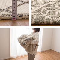 萩原 コットン100％ インド綿ラグ・マット SARAL(サラル) 500×800mm ラシャド 270073440 1枚（直送品）