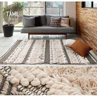 萩原 インド綿ラグ・マット VIAJERO(ビアヘロ) ウルド 600×900mm ブラック 270074800 1枚