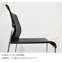 【軒先渡し】宮武製作所 MaD3.14 スタッキングチェア ブラック SCH-01BK 1セット（4脚入り）（直送品）