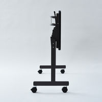 YAMAZEN フラップトップ会議用テーブル 幅1200×奥行450mm ダークブラウン YM-1245(DBR/BR) 1台（直送品）