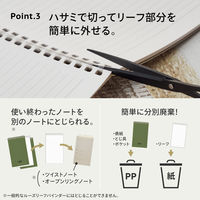 リヒトラブ ソフィーチェノート メモサイズ オフホワイト リーフ40枚 N3200-1 1セット(1冊×2)