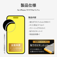 iPhone 17/iPhone 17 Pro/iPhone 16 Pro ガラスフィルム セラミックコーティング 超透明 指紋防止 耐衝撃（直送品）
