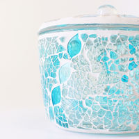 トモ・コーポレーション 小物入れ 洗面所 モザイク 蓋つきボックス ターコイズ 422853 1個（直送品）