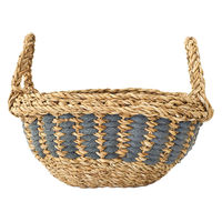 トモ・コーポレーション バスケット フルーツバスケット ラウンド かご 収納 ブルーグレー 449260 1個（直送品）