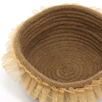 トモ・コーポレーション かご バスケット フリル 22cm ベージュ 478725 1個（直送品）