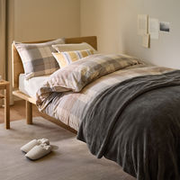 無印良品 綿フランネル掛ふとんカバー Ｓ １５０×２１０ｃｍ用 ベージュチェック 良品計画