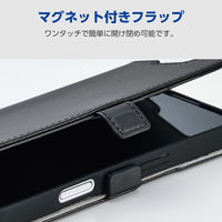 iPhone17 ケース レザー 手帳型 マグネット ハンドストラップ付 ブラック PM-A25APLFY4BK エレコム 1個（直送品）