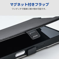 iPhone17 Pro ケース レザー 手帳型 ハンドストラップ付 ブラック PM-A25CPLFY4BK エレコム 1個（直送品）