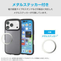 iPhone17 Pro ケース ハイブリッド 衝撃吸収 軽量 薄型 マットブラック PM-A25CTSLFCBKM エレコム 1個（直送品）