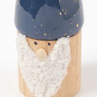 クリスマス　(LEDライト付き)ひげ布サンタ ネイビー LAKOLE/ラコレ