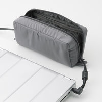 無印良品 ポリエステルガジェットポーチ 約幅20×高さ9×マチ6cm グレー 良品計画