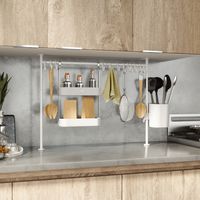 umbra（アンブラ） エニウェア キッチン テンション オーガナイザー ロング ホワイト 21013932660 １個（直送品）