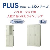 【組立設置込】プラス LK 更衣ロッカー 多人数用 シリンダー錠 幅880×奥行515×高さ1790mm エルグレー LK-101 1台（直送品）