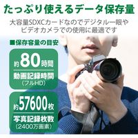 エレコム MicroSDXCカード/データ復旧サービス付/UHS-I U1 70MB/s 512GB MF-MS512GU11R 1個（直送品）