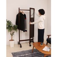 【軒先渡し】ヤマソロ ミラー付 ハンガー アプリ ダークブラウン 76-222 1台（直送品）