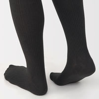 無印良品 レディース 婦人 足なり直角 かかとに合う リブ編みタイツ 婦人Ｍ コーヒーブラウン 良品計画