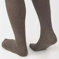無印良品 レディース 婦人 足なり直角 かかとに合う リブ編みタイツ 婦人Ｓ モカブラウン 良品計画