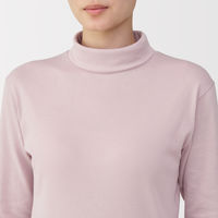 無印良品 レディース 婦人 あったか綿 厚手 タートルネック長袖Ｔシャツ 婦人Ｌ ライトピンク 良品計画