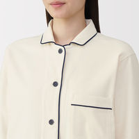 無印良品 レディース 婦人 脇に縫い目のない フランネル長袖パジャマ 婦人Ｌ アイボリー 良品計画