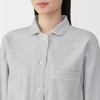 無印良品 レディース 婦人 脇に縫い目のない フランネル長袖パジャマ 婦人Ｍ グレー 良品計画