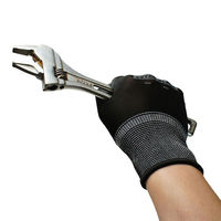 【ウレタン背抜き手袋】小野商事 エステルブラック L AG7701-100P 1組(10双)（わけあり品）