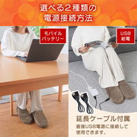 サンコー どこでも床暖スリッパ ブルー SRPP25SBL 1足