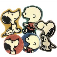 センコー スヌーピー　レトロチャーリー　マット　チェアマット　直径約38cm　ブルー SNB200201 1個（直送品）