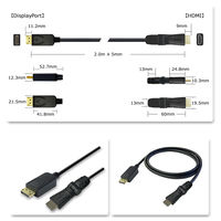 Vodaview 回転タイプ DisplayPort to HDMI 変換ケーブル 2m VV-DPHD020-FL 1本